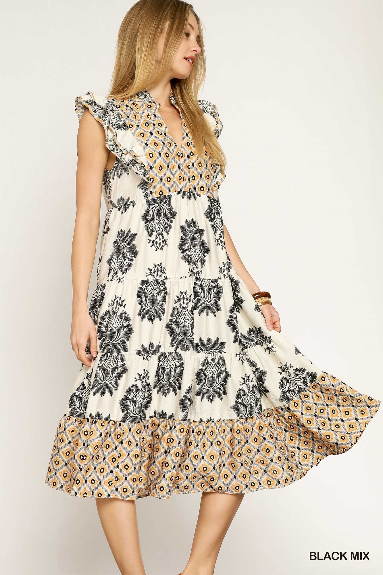 MIDI CONTRAST BINDING DRESS