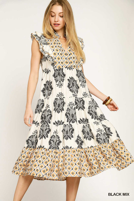 MIDI CONTRAST BINDING DRESS