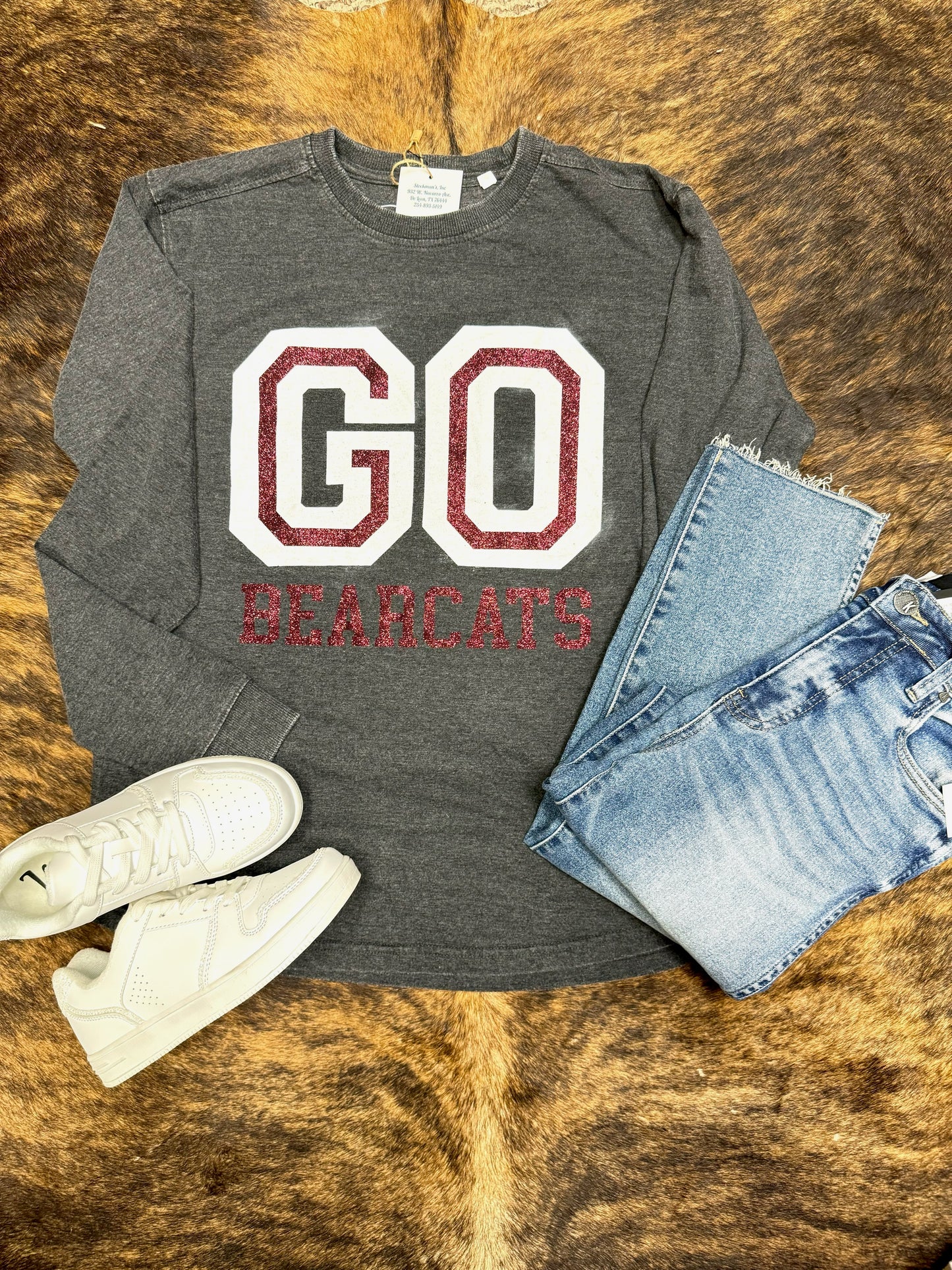 GO Bearcats Glitter Black LS