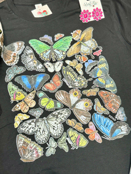 XOXO All Butterflies Tee