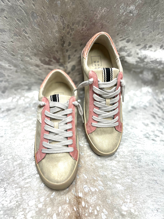 Paula Gold Distress Sneaker