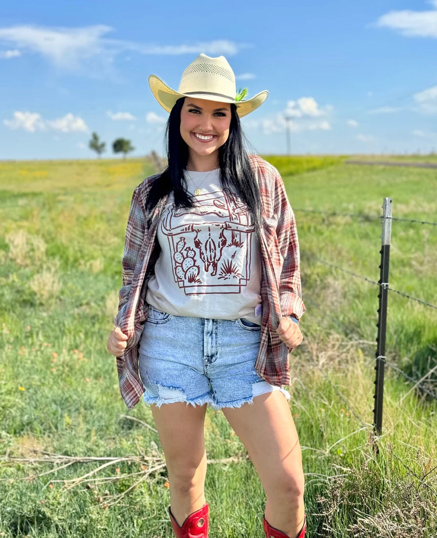 Western Skull Cactus Tee