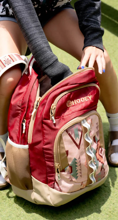HOOEY OX BURGUNDY/TAN W/AZTEC BACKPACK