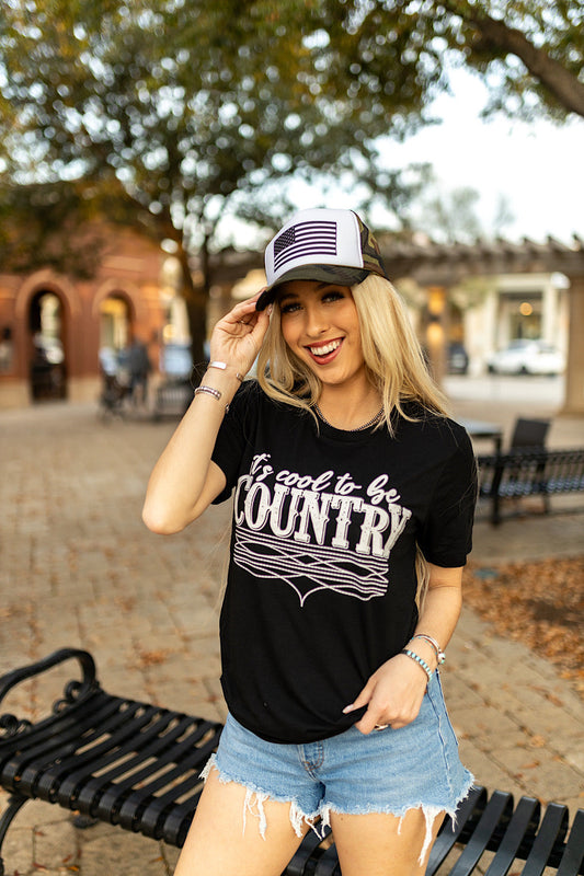 Cool To Be Country Black Tee