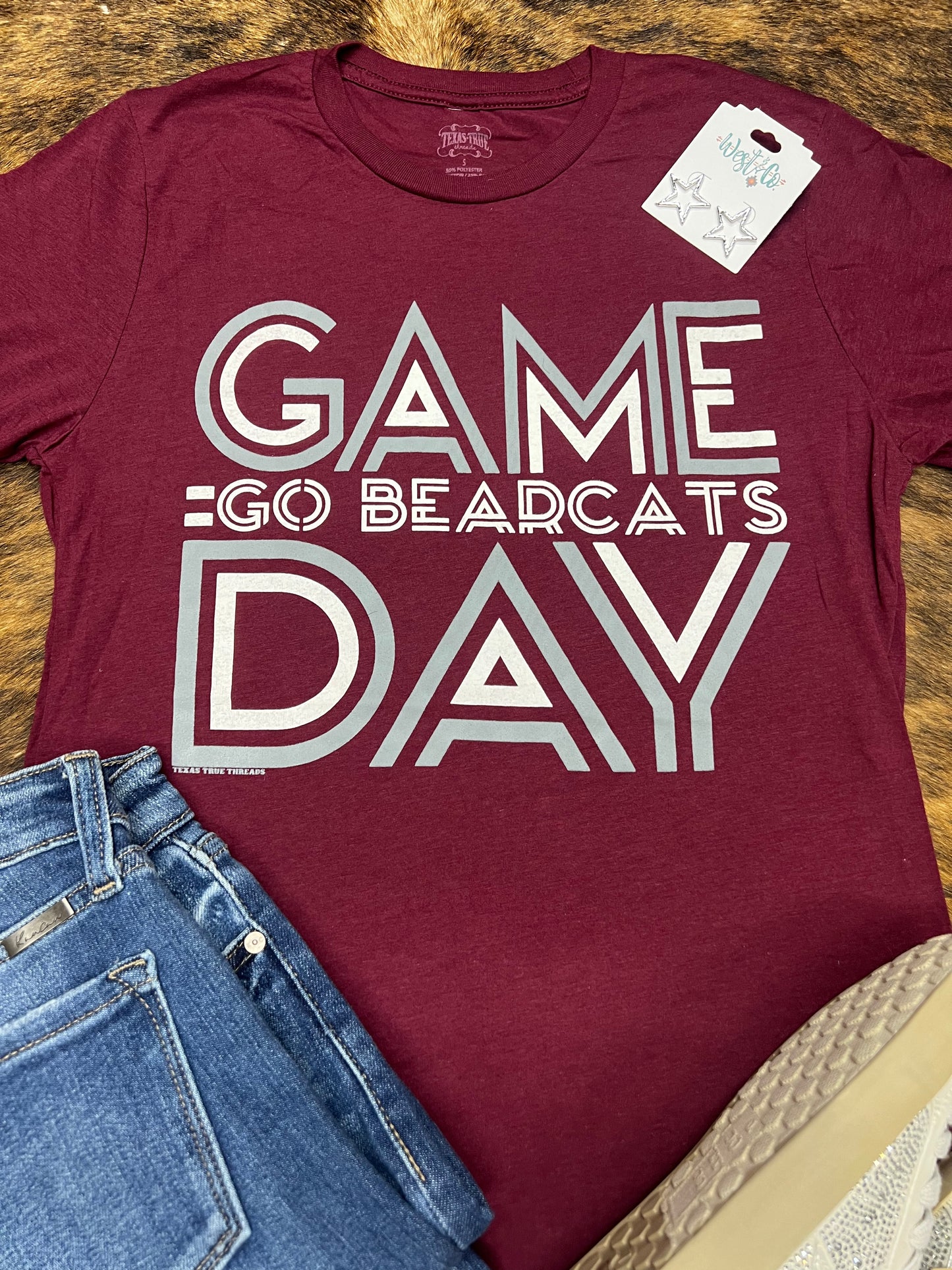 Go Bearcat Grey/White Tee