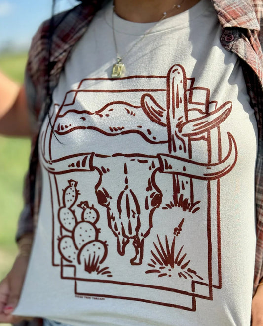 Western Skull Cactus Tee