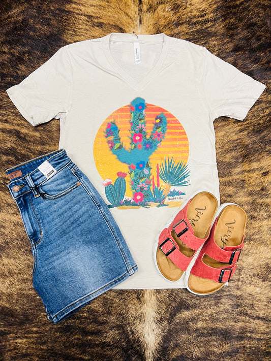 FLORAL CACTUS TEE