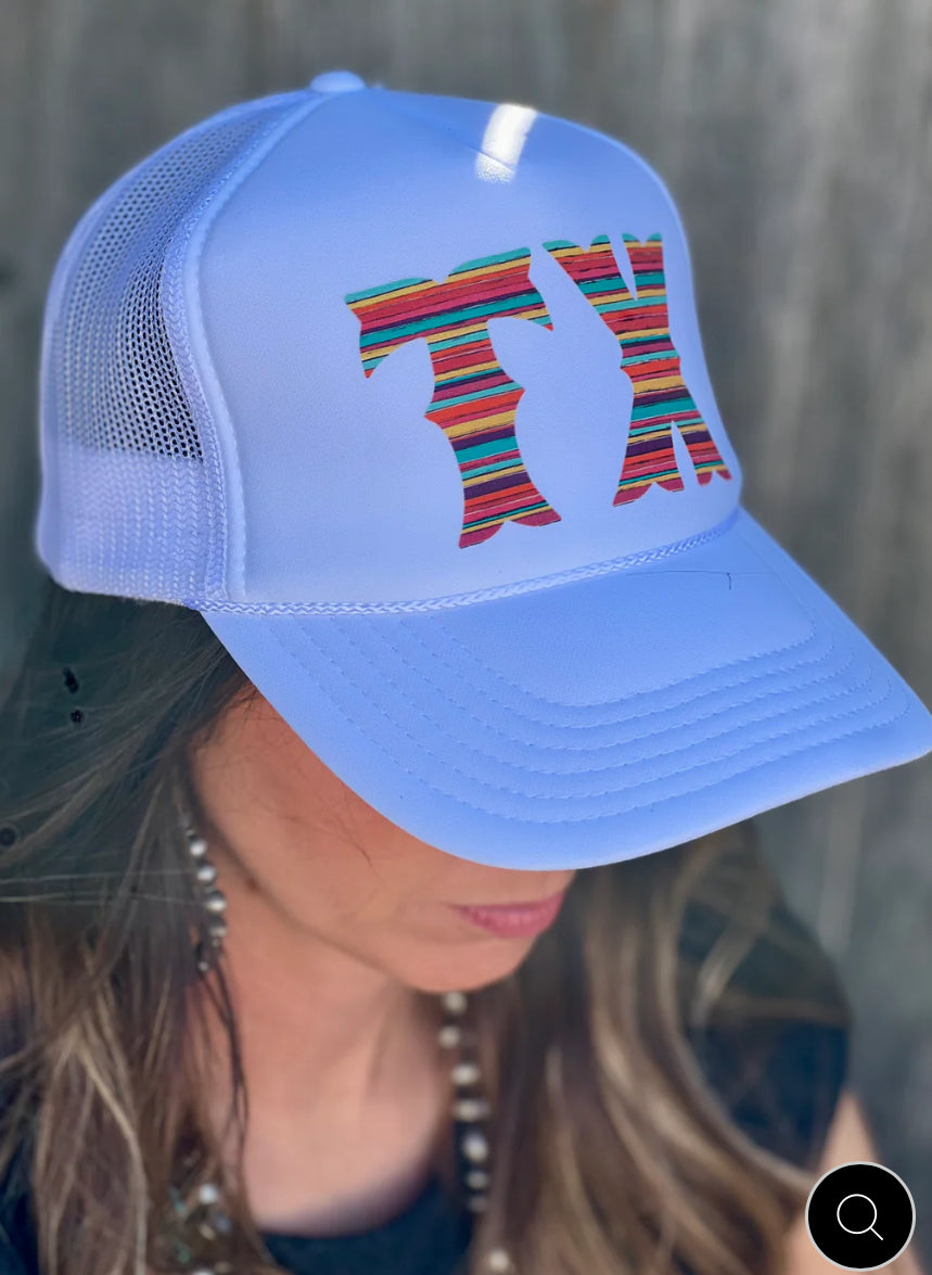 Serape TX White Trucker Cap