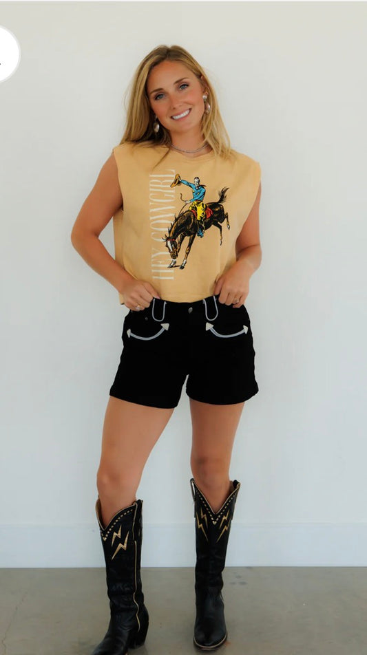 HOWDY BLK SHORTS