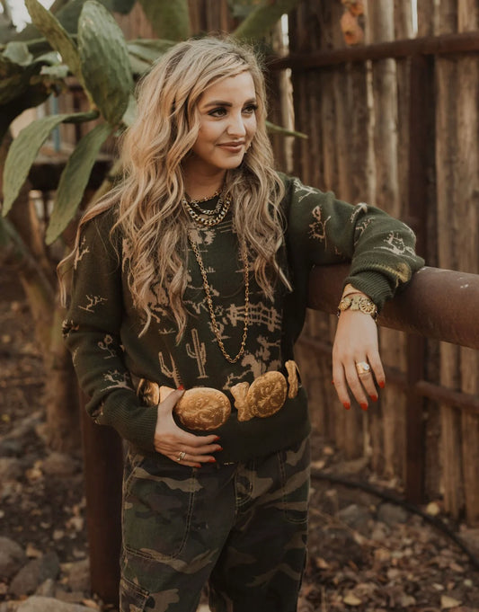 RANCHO FREEMAN EMERALD SWEATER