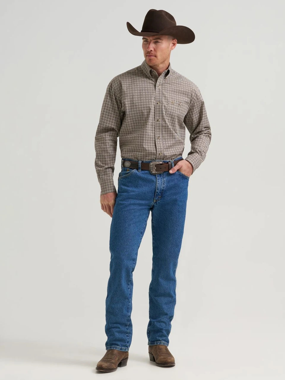 GEORGE STRAIT MN BURGUNDY PRINT LS