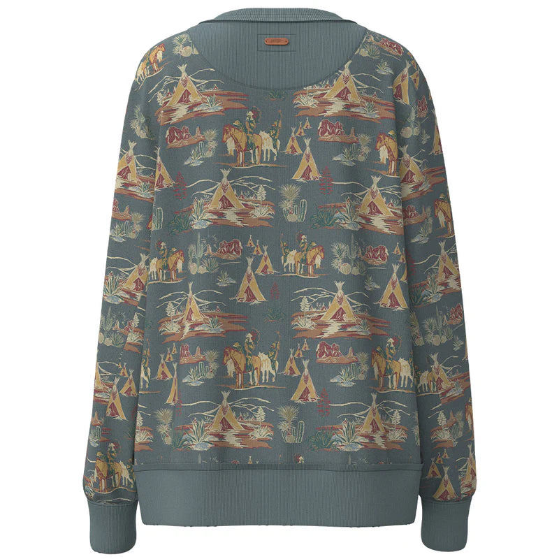 YOUTH STALLION CREW BLUE PULLOVER