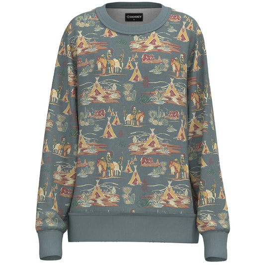 YOUTH STALLION CREW BLUE PULLOVER