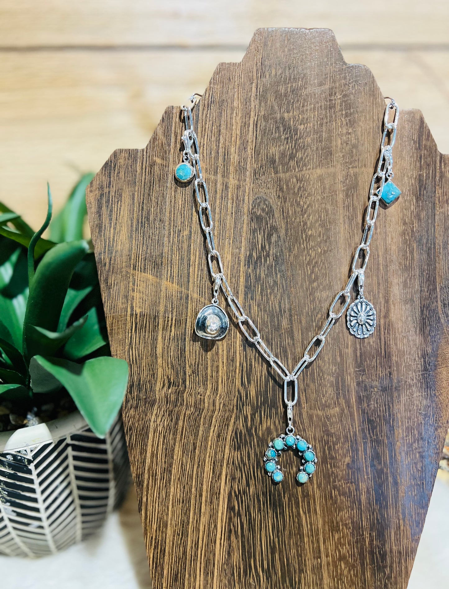 16" PAPERCLIP NECKLACE WITH CHARMS