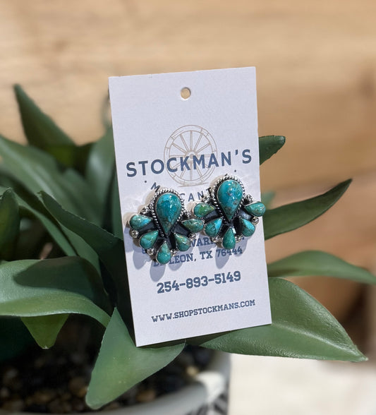 TURQUOISE TEARDROP POST EARRINGS