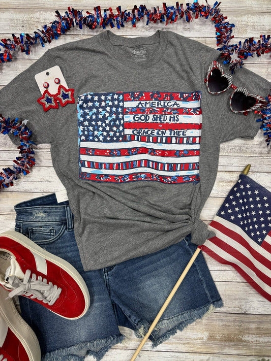 CALLIE AMERICAN FLAG TEE