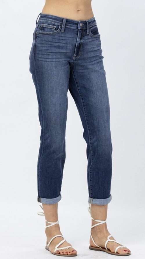 JUDY BLUE CORE MID-RISE BOYFRIEND JEAN