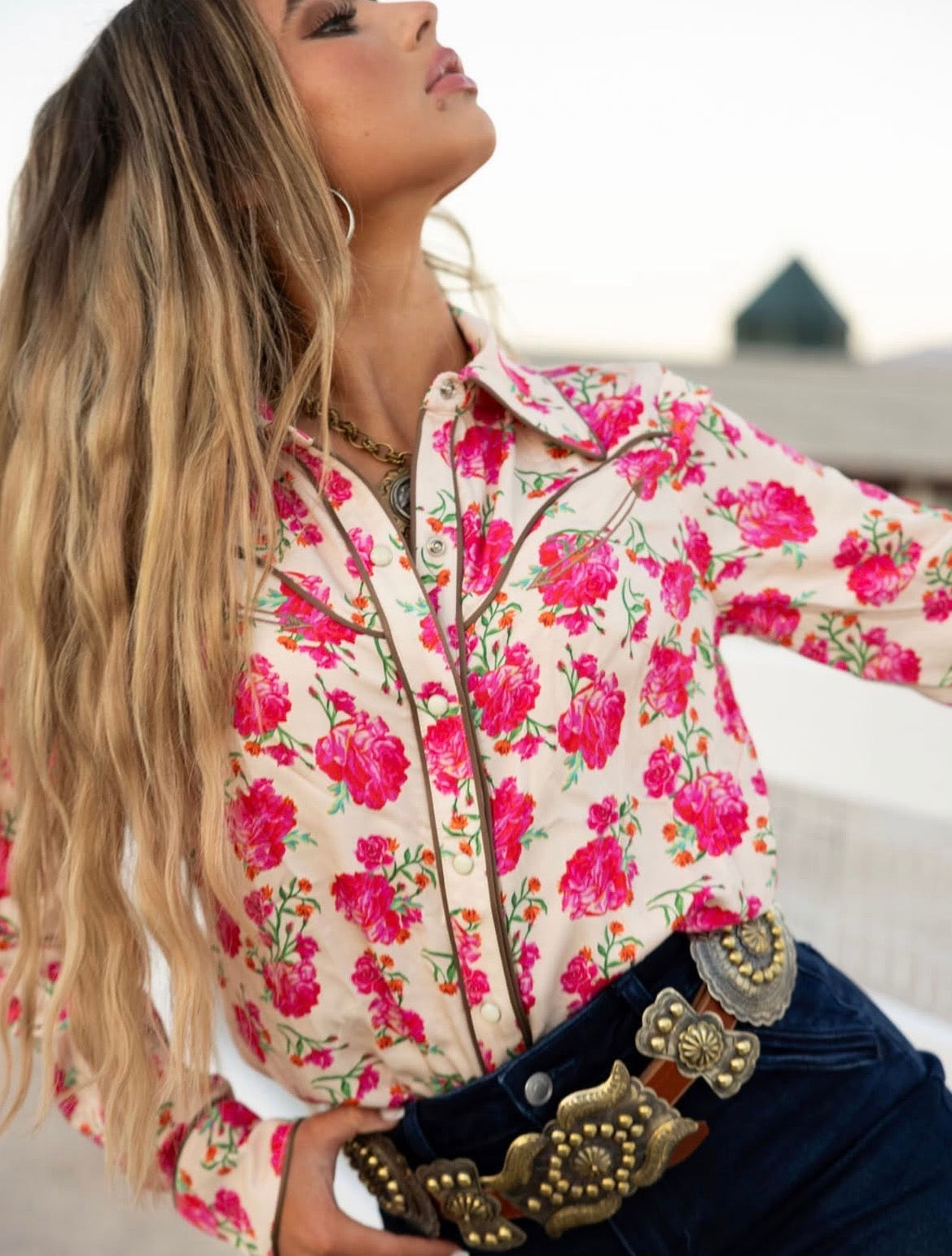 WILD ROSE BUTTON UP