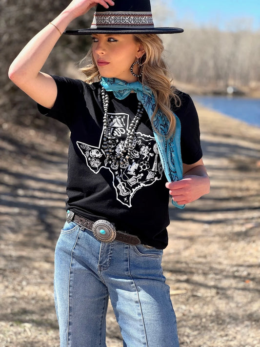 ICONIC TEXAS BLK LONG SLEEVE TEE