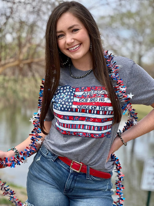 CALLIE AMERICAN FLAG TEE