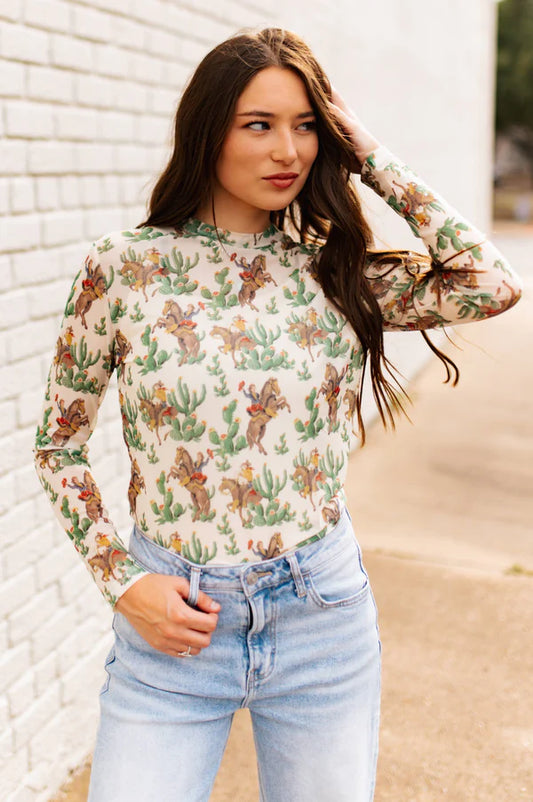 WM CACTUS COWGIRL MESH