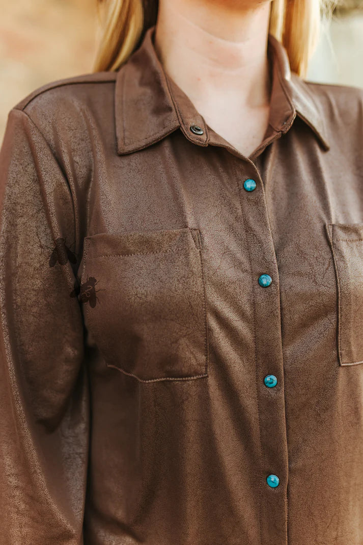 LEATHER LUX CHOCOLATE LS