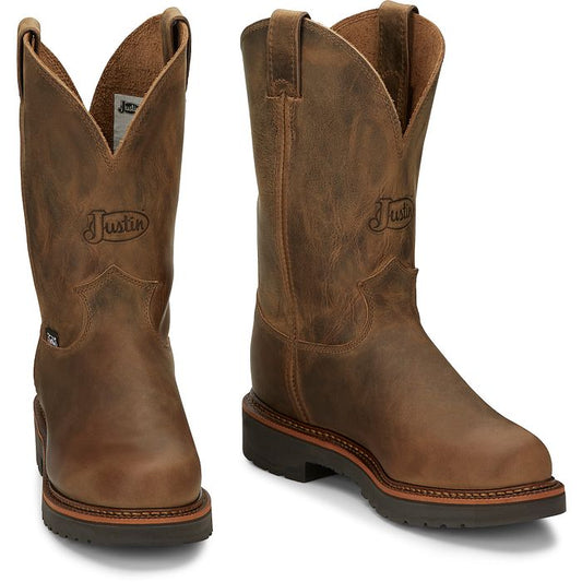 JUSTIN BLUEPRINT 11" TAN WORK USA MADE BOOT