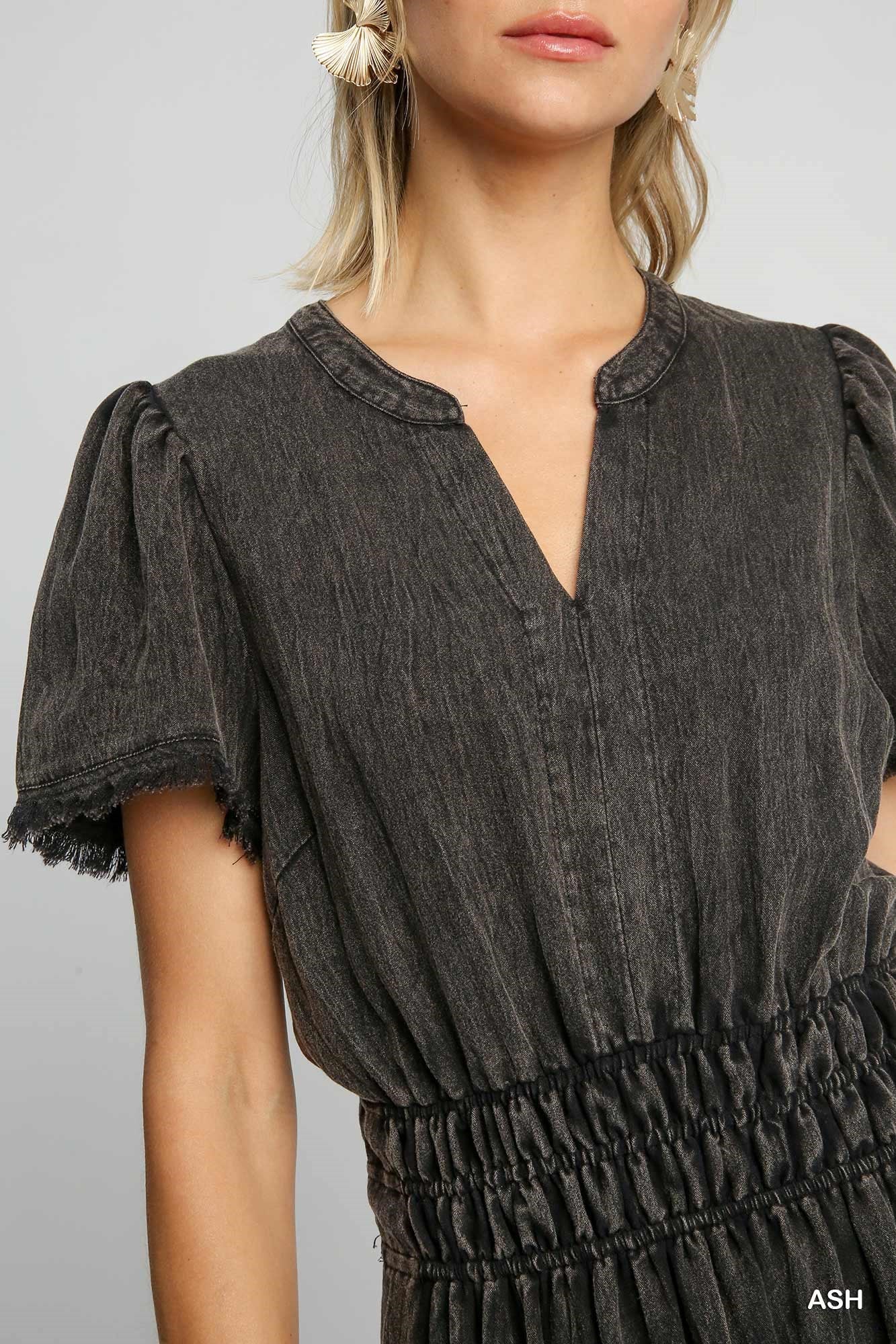 WASHED BLACK MAXI DRESS