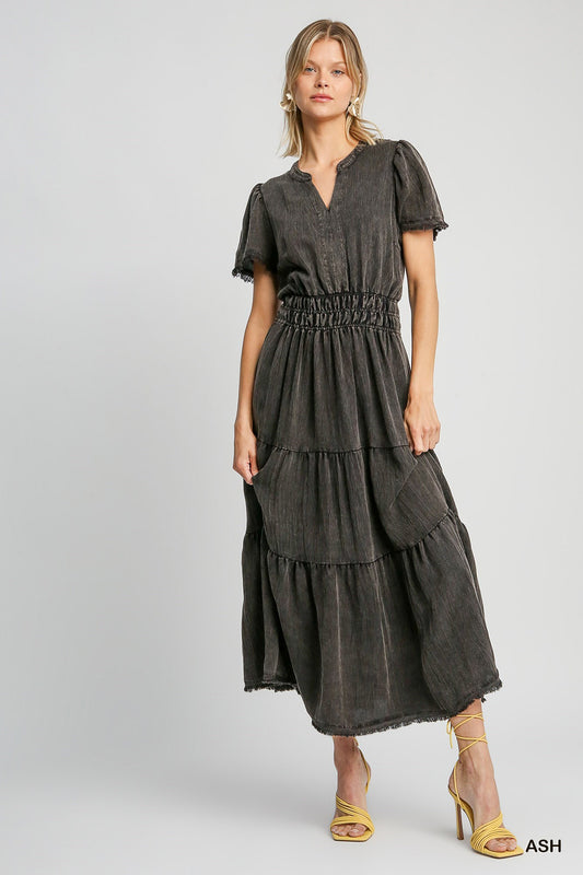 WASHED BLACK MAXI DRESS