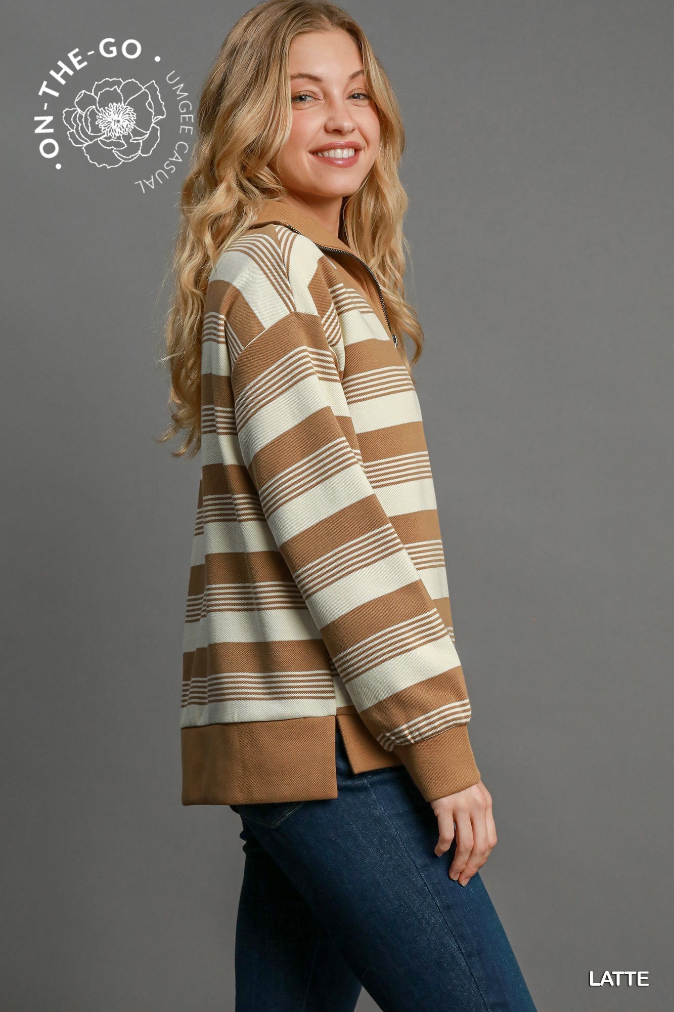 LATTE STRIPE LS TOP
