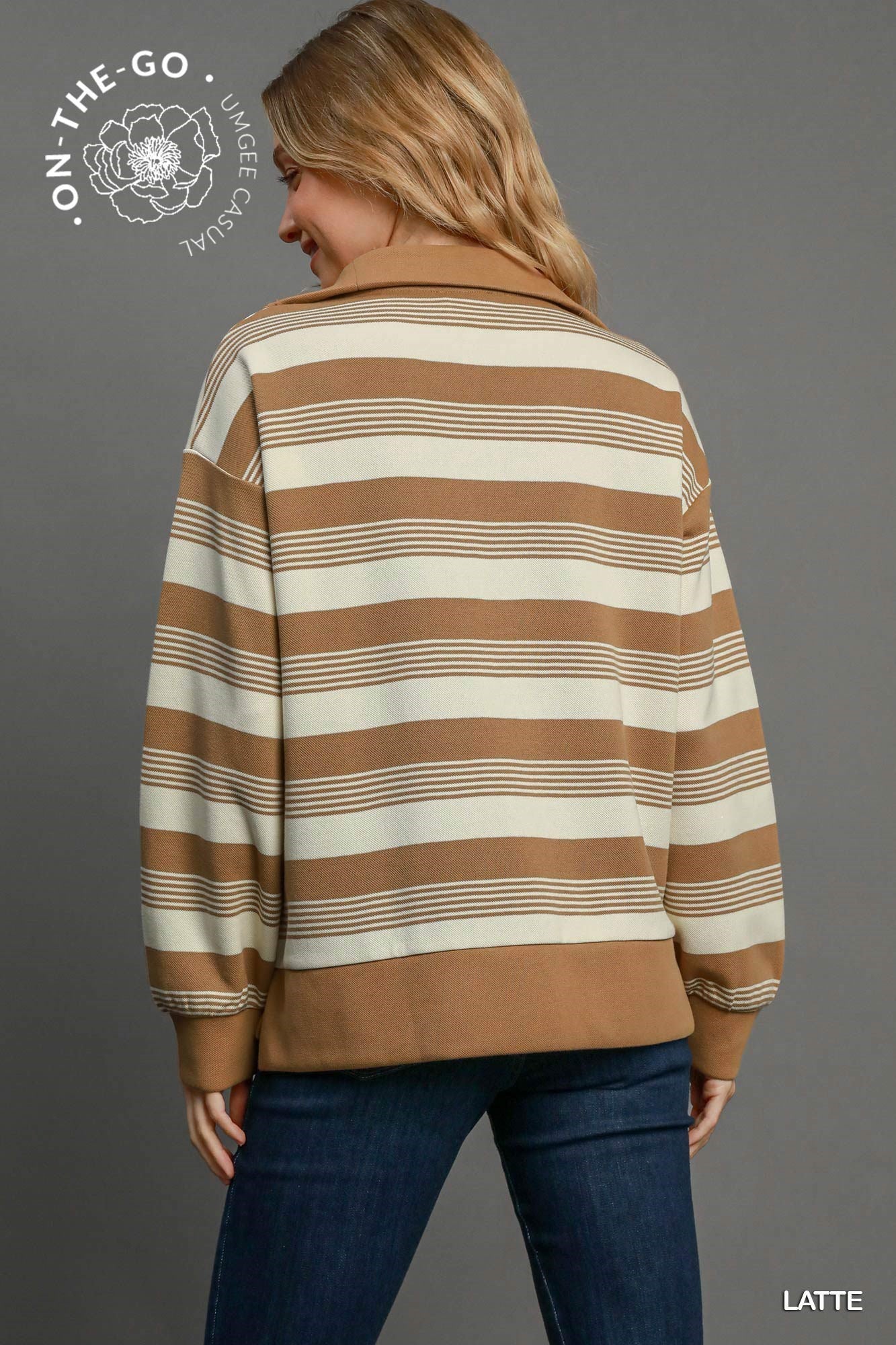 LATTE STRIPE LS TOP