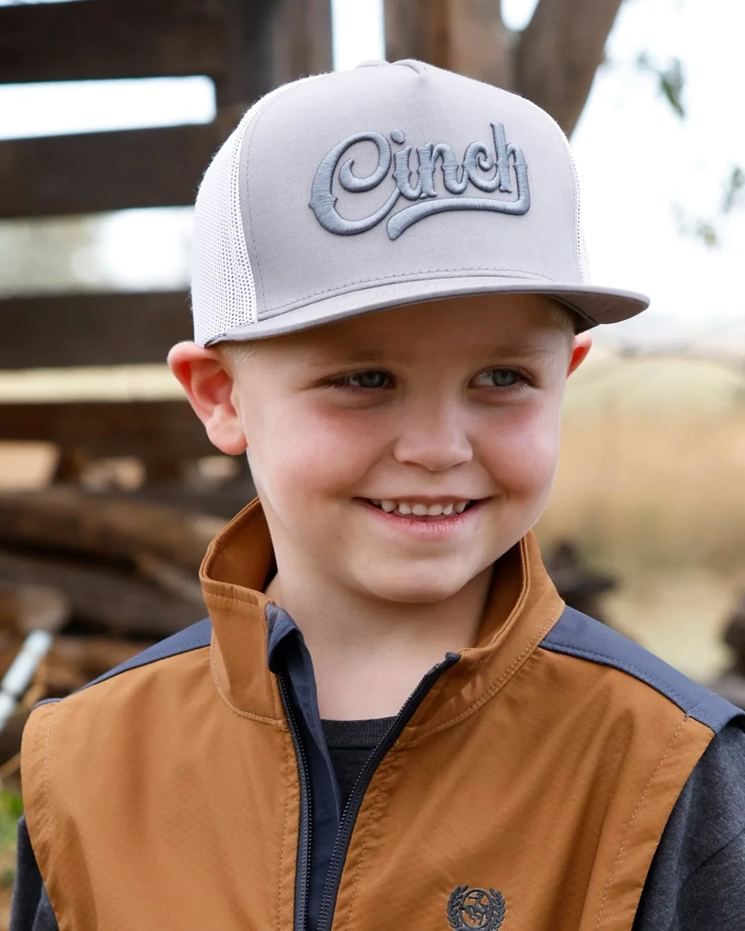 BOYS GREY TRUCKER CAP