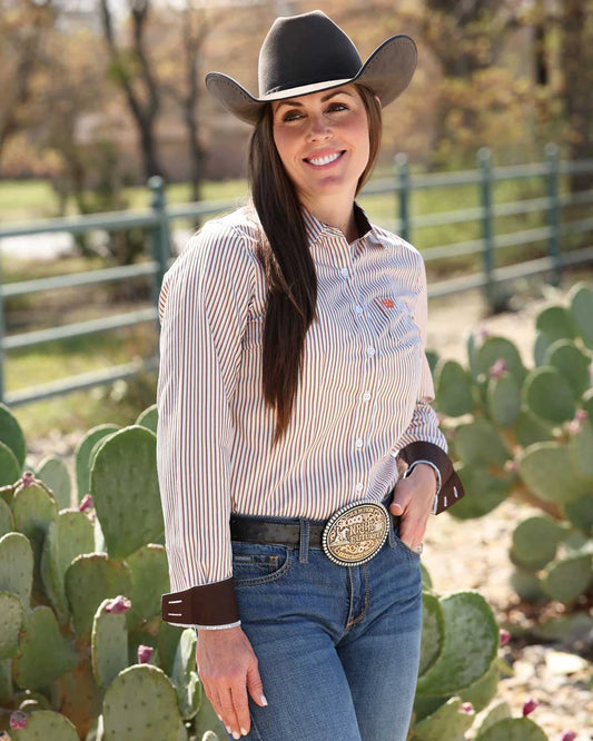 WOMENS MULTI STRIPE LS