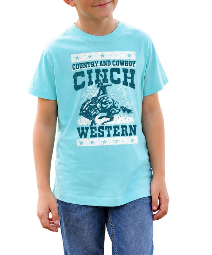 BOYS TURQUOISE PRINT TEE