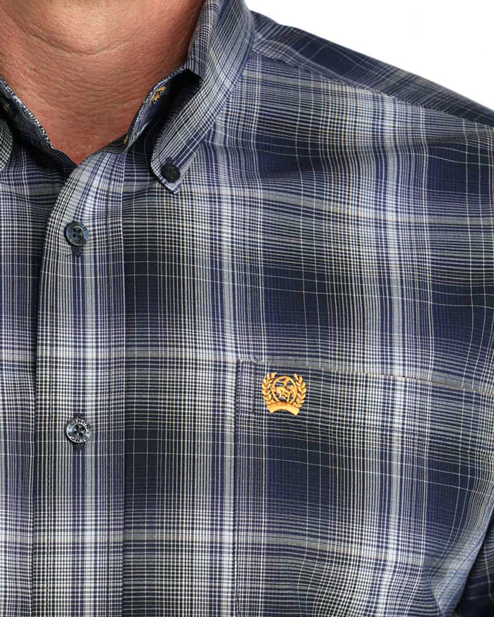 MNS SS NAVY PLAID