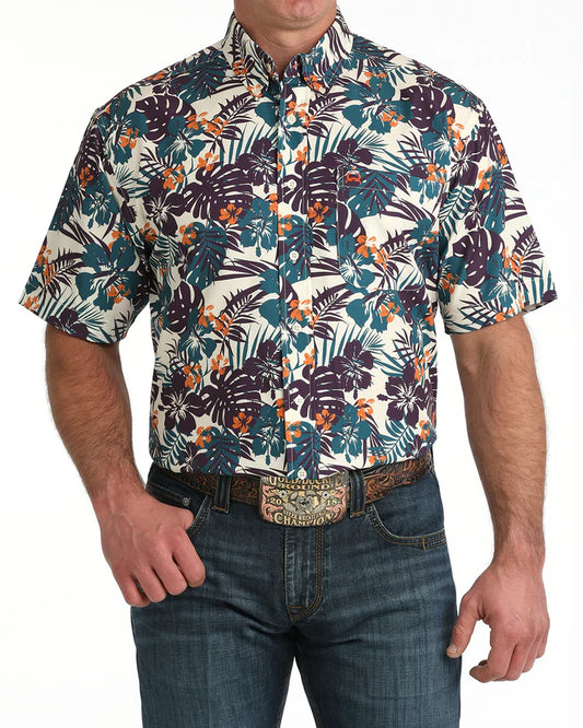 ARENA FLEX CREAM PRINT SS SHIRT