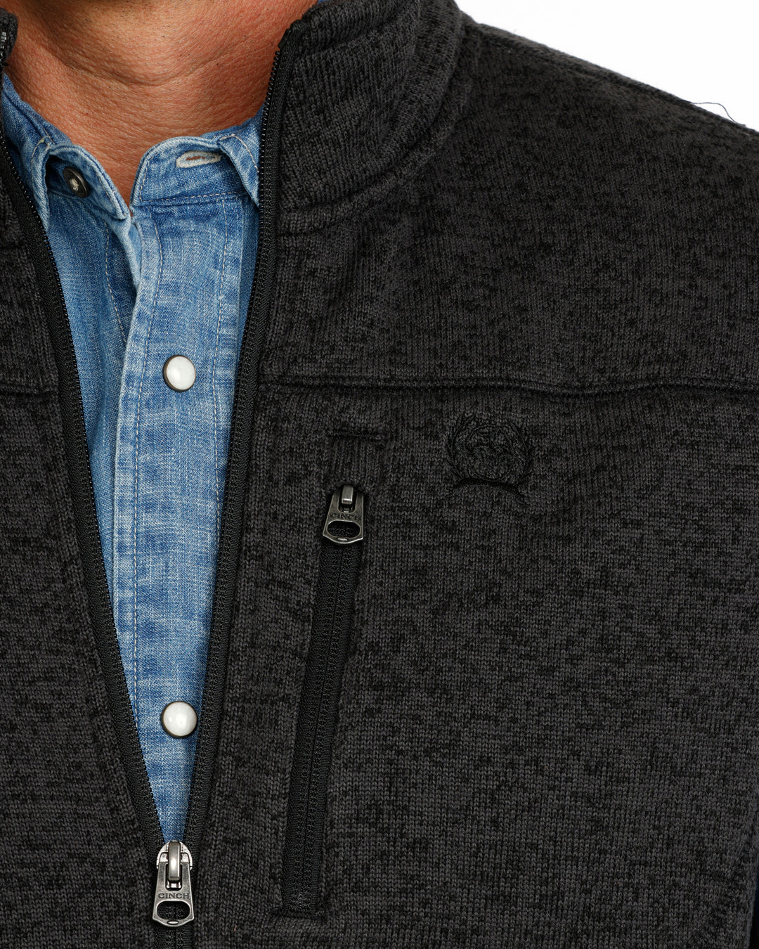 CINCH MN CHARCOAL SWTR VEST