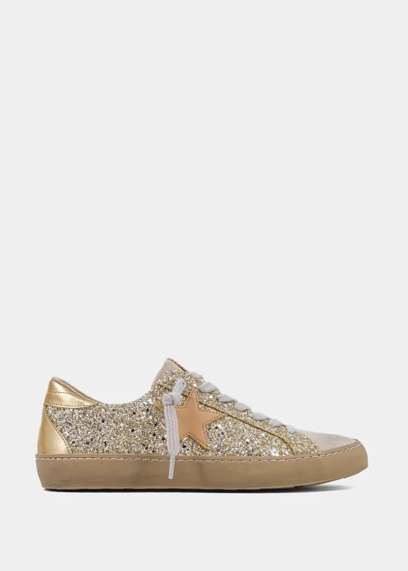 PAULA STERLING GLITTER GOLD SNEAKERS