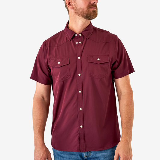PERFORMANCE WESTERN SHIRT MAROON