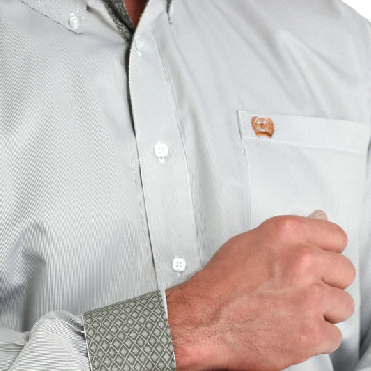 CINCH MN OLIVE STRIPE LS