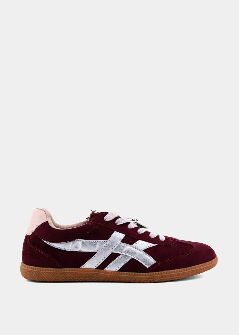 SASHA BURGUNDY SUEDE SNEAKER