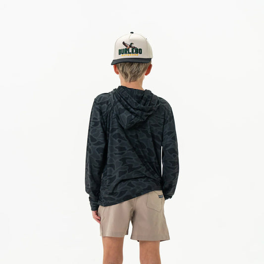 YOUTH PERFORMANCE BLACK CAMO HOODIE