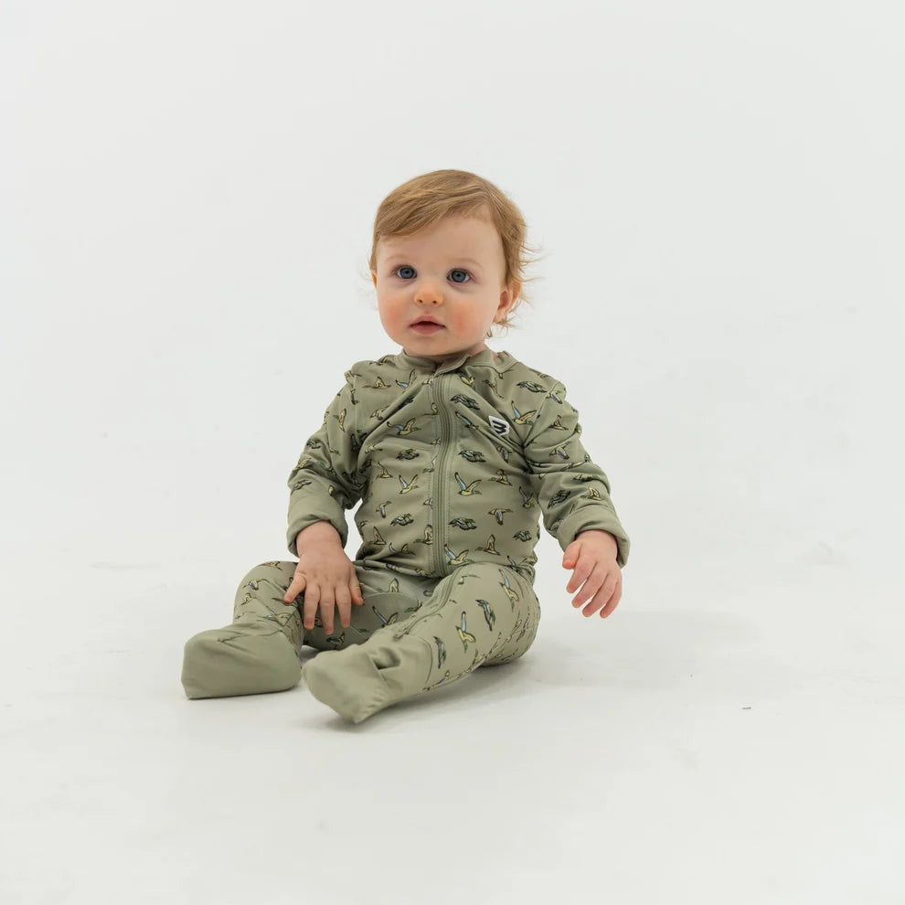 FLYING DUCKS GREEN ZIP