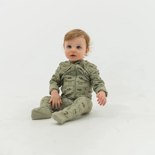 FLYING DUCKS GREEN ZIP