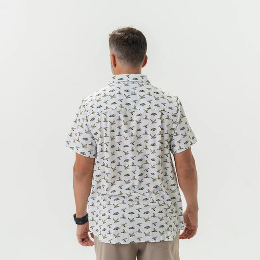 PERFROMANCE BUTTON UP FLYING MALLARD DUCK