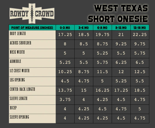 WEST TEXAS SHORT ONESIE