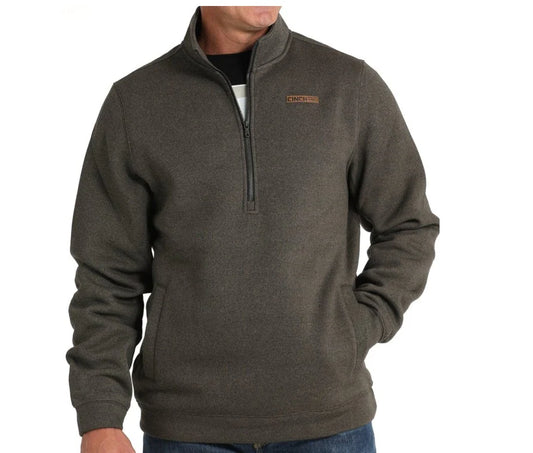 MEN 1/2 ZIP OLIVE PULLOVER
