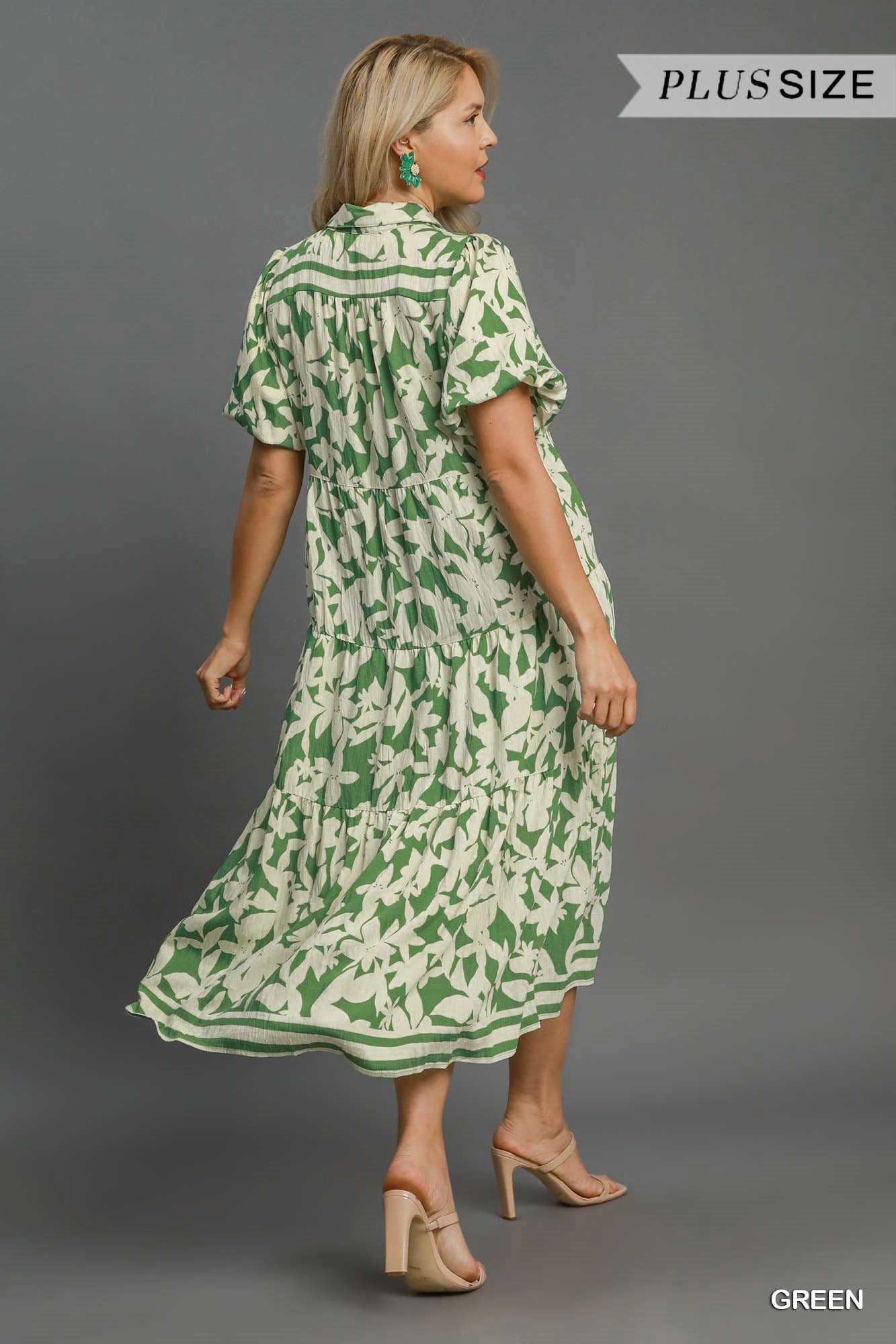 BOTANICAL TIERED MIDI DRESS