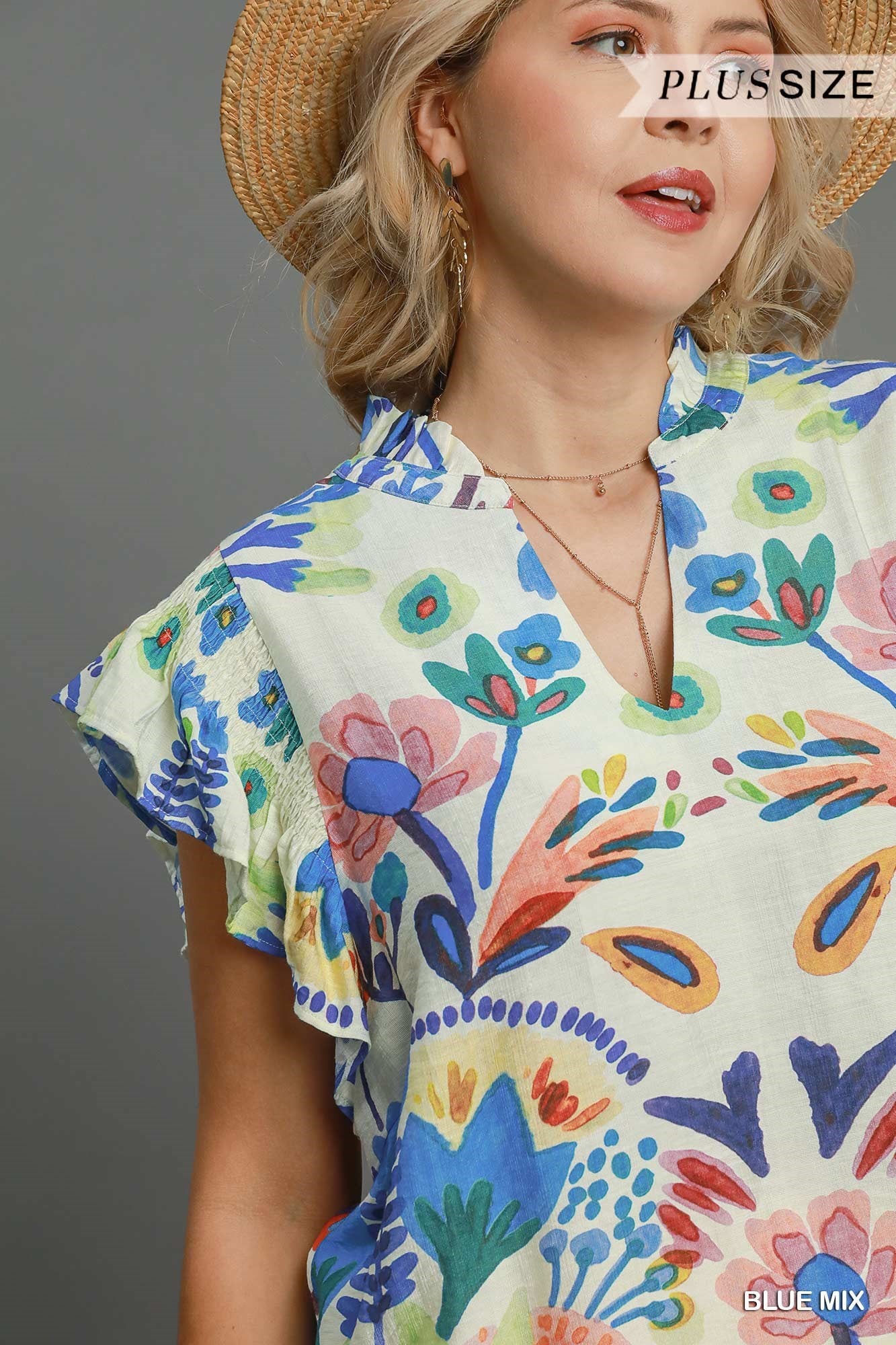 WATER PAINT FLORAL TOP