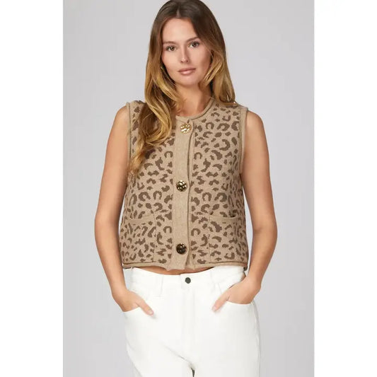 ANIMAL KNIT SWEATER VEST